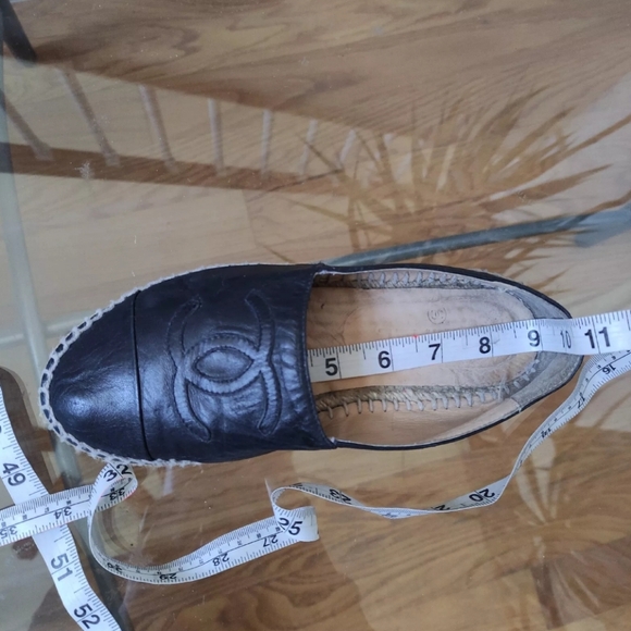 CHANEL CC Logos Espadrilles flats 36 black leather - Picture 14 of 15
